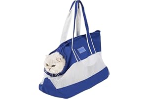 PETCUTE Borsa da Trasporto per Cani Fino a 10kg,Pieghevole,Borsa a Tracolla per Animali Domestici con Tappetino Rimovibile,Gancio di Sicurezza,Borsa per Cani di Piccola e Media Taglia,Cuccioli,Gatti