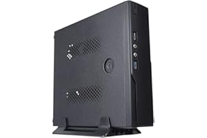 UNYKAch Caja de Ordenador Mini ITX UK1003 con Fuente de Alimentación 120W – Diseño Ultra Compacto, USB 3.0, Soporte VESA | Ideal para HTPC, Oficinas y Espacios Reducidos