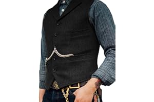 BYLUNTA Casual Tweed Herren Weste Herringbone Vintage Hochzeit Wolle Slim Fit Retro Party