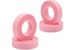 SHONYE Lot de 4 Rouleaux de Ruban Cils PE, Ruban Cils Roses, Ruban Extension de Cils en Micropores, Respirant, 9 m par rouleau