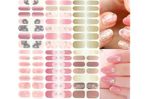 NAILDOKI Autocollant Ongle 3D Nail Stickers, Nail Art Auto-Adhésif Ongle Décalque Belle Mode Décoration pour Femmes Filles Nail Stickers