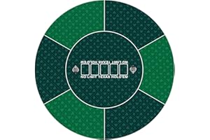 LaiEr Tapis de Poker Rond 24/31/ 47/ 55Pouces 6-8 Personnes Texas Hold'em Pad en Caoutchouc,Table Pliable,Tapis Table de Poker Portable,Adapté aux Jeux de Poker,Blackjack.