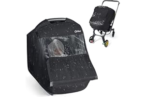 Orzbow Invernale Parapioggia Ovetto Universale, Sacco Ovetto Invernale con Porta Anteriore Trasparente con Cerniere, Resistente a Vento, Neve e Pioggia, Lavabile in Lavatrice, Nero