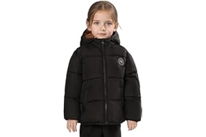 Sunny Sprout Manteau d'hiver avec capuche pour fillettes - Doudoune épaisse double polaire pour tout-petits avec manches coupe-vent
