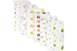 Seaforie Muselinas Bebe Algodon, Paquete de 6 Paños de Muselina de Algodón 100%, 50x25 cm Pañales de Tela de Muselina para Bebé Niña