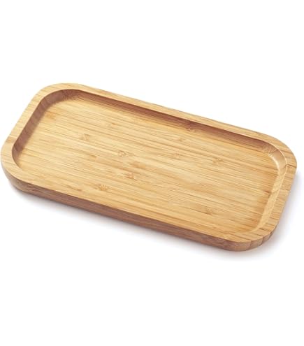 Vassoio In Bambù 30x20 Cm - Portaoggetti Da Bagno Con Adesivi Antiscivolo - Foto 8