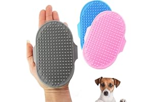 D.A.Y. REPUBLIC Dog Grooming Rubber Pet Mitt, Flexible Mitt that Stimulates Skin and Removes Loose Fur, Mess-free Suitable for Both Wet Dry Perfect Dogs, Cats, Rabbits with Medium/Short/Curly Hair