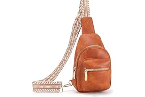 Vpoofree Mujer Bolsa de Pecho,Mochila Bandolera Mujeres,Impermeable Sling Bag Chest Bag Pequeña Bolso Bandolera Ligero para Ciclismo Correr Senderismo Viajes (Marrón Mochila Bandolera Mujeres)
