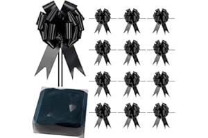 KEYIDO Paquete de 20 lazos negros grandes, grandes lazos negros para manualidades, decoración funeraria de Halloween (lazo negro)