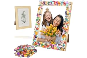 DATIFF Mosaik Bilderrahmen Bastelset Kinder Kreatives Mosaik Bastelset Kinder Holzbilderrahmen DIY Fotorahmen Basteln Personalisierte Kreativ Mutter Geschenk für Muttertag Mama Geschenke