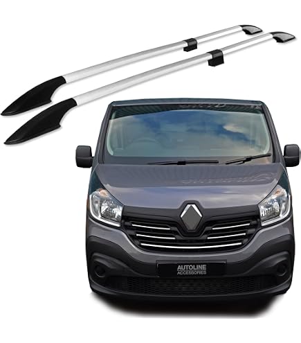 Barras De Techo Renault Trafic 3 Short L1 2014+ - Aluminio Negro - Para Montar Portaequipajes, Cajas O Bicicletas