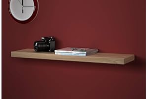 URBNLIVING Urbn-Living Wooden Floating Wall Mount Shelves Display Unit (1 x 90cm, Oak)
