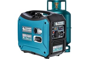 K&S KÖNNER&SÖHNEN Könner & Söhnen KS 2000iG S LPG/Petrol Inverter Generator Gas Power Generator 2000 W, 1 x 16 A (230 V), ECONOMY Mode, Inverter Generator, Petrol Quiet, Euro V
