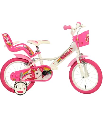 HILAND Starry Vélo Enfant 12/14/16 Pouces – Certifié TÜV, Frein Main + Rétropédalage, Béquille Et Roues Stabilisatrices – Pour Filles Et Garçons De 2 à 7 Ans (rose/violet)