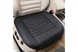 MYMM Protezione sedile auto, confortevole e traspirante Four Seasons generale in cuoio bambù carbone interno respirabile, auto accessori, tappetino coperchio per ufficio sedia (Nero)