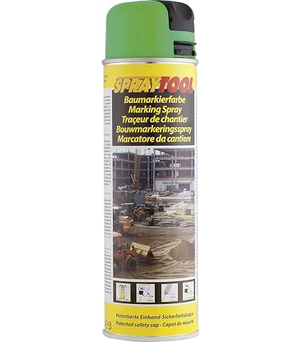 SparVar Kreidespray Neon Leuchtgelb – 6x 400 Ml Mit Überkopfdüse Für Temporäre Markierungen