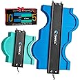 SHALL Contour Gauge with Lock, Profile Tool 25cm & 12.5cm, Widen Shape Duplicator with Pin Tightness Adjustable Screw, Master Outline Measuring Plastic Ruler for Irregular Template, Gifts for Handyman