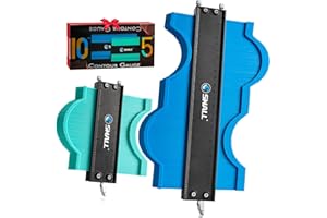 SHALL Contour Gauge with Lock, Profile Tool 25cm & 12.5cm, Widen Shape Duplicator with Pin Tightness Adjustable Screw, Master Outline Measuring Plastic Ruler for Irregular Template, Gifts for Handyman