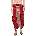 VASTRAMAY VM Mens Silk Blend Dhoti - Comfort, Classic Design for Festivals & Ceremonies | Traditional Style Machine Weave Dhoti With Intricate Embroidery Detailing | Ethnic Indian Wear for Men