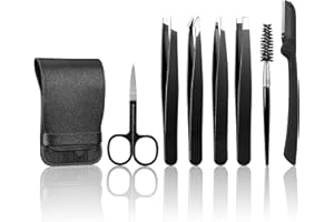 BillyBath 7 Pièces Pince à Épiler - Pince à Épiler de Précision - Professionnelle Kit pour Sourcils pour Enlèvement des points noirs, poils Incarnés, Les Cils