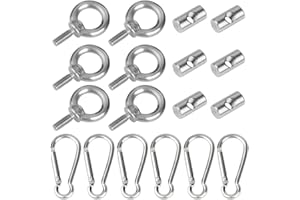 Adiwo Stopper für Kederschiene,6 Stück Edelstahl Kederstopper 6mm mit 6 Stück Karabiner Vorzelt Stopper Kederstopper Vorzelt Stopper Haken Kederleiste für Kederschiene Wohnwagen Wohnmobi Campervan