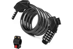 HOMOTO Antivol Velo, Antivols de Vélo pour Enfants, Cadenas Velo Antivol 120cm x 12mm Antivol Trotinette Electrique, Câble Antivol pour E-Bike Scooter Motos Portail Vélo électrique et Poussette (Noir)