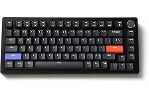 DrunkDeer Tastiera meccanica A75, tastiere da gioco TKL, interruttore magnetico iper veloce, tasti compatti USB cablati RGB 82 con manopola, anti-ghosting nero