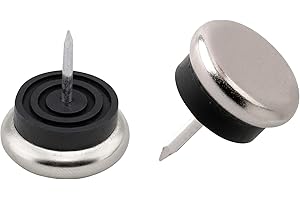 Metafranc Ślizgacze meblowe Ø 30 mm - metal - z gwoździem i odbojnikiem - 8 sztuk - do łatwego przesuwania mebli/zestaw ślizgaczy do mebli do wrażliwych podłóg/ślizgacze na krzesła/podkładki