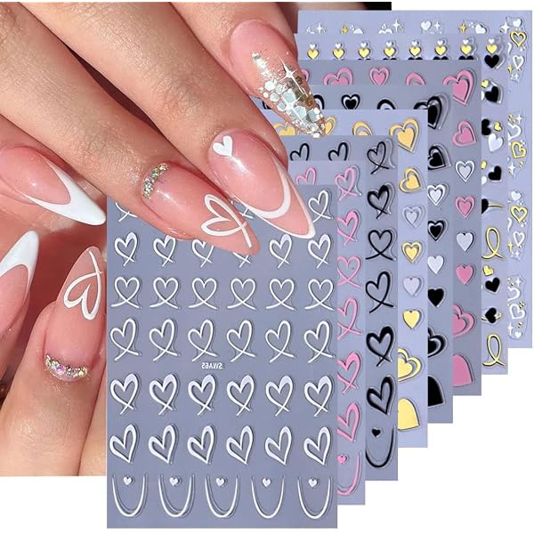 Emoji-Nagelsticker – 3 Bögen Mit Smiley-Gesichtern, Lachend, Weinend, Liebevoll