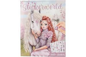 Depesche 13443 TOPModel Viva Violet - Livre d'autocollants avec 20 pages de fonds magiques avec des mannequins et des chevaux, y compris 3 doubles pages d'autocollants d'accessoires
