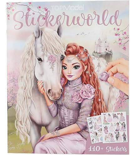 Depesche 13126 Miss Melody Fantasy Horse - gevuld 3-voudig etui in lichtpaars, met paardenmotief en glitter, etui met kleurpotloden, liniaal, schaar enz