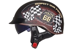 EBAYIN Casque Moto Homme Homologué Casque Bol Homologué Casque Moto Vintage Casque Jet pour Moto Casque Scooter Homme ECE Homologué Pilote Jet Casque Personnalité Casque de Moto