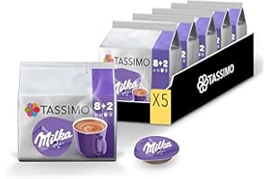 Tassimo MILKA Nouveau Format, 50 Dosettes, Chocolat au Lait Milka, Compatibles avec les machines TASSIMO, 5 packs de 10 dosettes