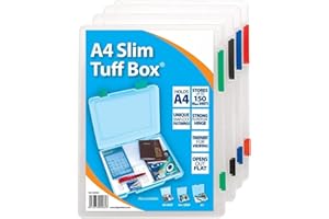 A4 Slim Clear Tuff Storage Box Multi-Purpose Organiser Utility Files by E&A Distribution Limited Pack of 1