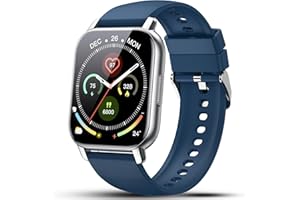 POOUNUR Montre Connectée Homme Femme, 1,85" HD Smartwatch avec Appel Bluetooth, 110+ Sportifs Montre Sport avec Moniteur Sommeil/Cardiofrequencemetre/Podomètre, Etanche IP68 Montre, Charge Rapide, Marine