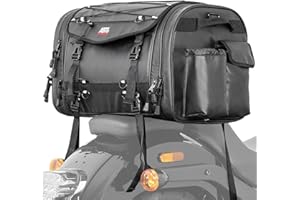 ‎KEMIMOTO KEMIMOTO Motorrad Tasche 45-65L, wasserdichte Motorrad Hecktasche, große Kapazität, erweiterbare Satteltasche, Gepäckträgertasche mit Regenhülle, einfache Montage, schwarz