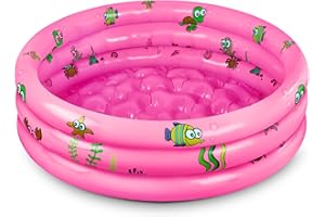DIELOVEHUA Piscina per Bambini, ø100 cm, Piscina Gonfiabile Bambini, Piscina, Mini Piscina Gonfiabile, Piscina 3 Anelli, Piscinetta per Bambini, per Bambini, Cortile, Giardino