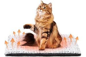 Papettly Manta Autocalentable para Gatos Perros, Manta Térmica para Gato 60x45cm Sin Electricidad, Almohadilla Térmica Mascotas para Cama o Jaula, Doble Cara de 5cm de Grosor, Lavable a Máquina(1Pcs)