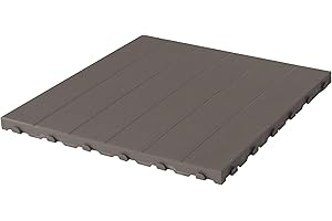 EZOOZA Piastrella in Plastica da Esterno e Giardino 60 x 60 cm Piena. Confezione da 4 pezzi equivalente a 1,5 m2 Colore Grigio