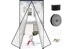 SWAWIS 100x200cm Cortina Térmica Magnética para Puertas in EVA Material, Resistente al Frío y Aislante Térmico Impermeable y Cortavientos,con Velcro, para Balcón Cocina Dormitorio(Patrón Cubo de Agua)