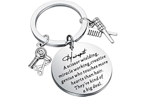 MYSOMY Hairapist Gift Hairdresser Gift A Scissor Wielding Miracle Working Creative Genius Keychain for Hairstylist Barber Cosmetology Teacher