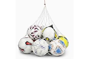SPLAY Ball Carry Net Holdall Holds 10 Balls: Rugby, Football, Volleyball, Basketball and Drawstring are Made From Nylon, Durable & Easy to Carry, With Locking String