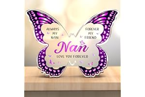 JOYVADO Nan Gifts - Butterfly-Shaped Acrylic Plaque - Nan Birthday Gifts, Gifts for Nan from Grandchildren, Presents for Nan on Mothers Day Valentines Day Christmas Thanksgiving