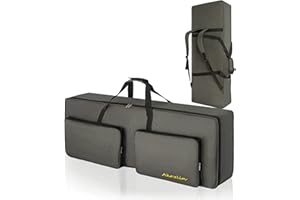 AKOZLIN Sac de transport pour clavier portable et durable pour piano électrique - Sac de transport universel étanche Oxford épais avec rembourrage perle de 10 mm, 76 touches - Longueur : 118,1 cm