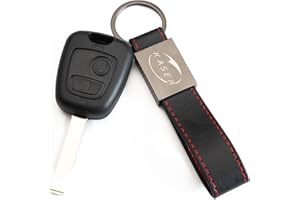 KASER Carcasa Funda Llave Remoto Mando para Peugeot 106 207 208 206 307 Citroen C1 C2 C3 Toyota Aygo Sin Logo con Llavero de Cuero