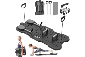 ‎IMAYCC IMAYCC Faltbares Pilates-Board-Reformer-Maschinenset mit Bauchmuskelrolle, tragbares multifunktionales Pilates-Trainingsgerät für den ganzen Körper zu Hause mit verschiedenem Zubehör