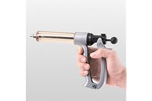 GQQSXZNTD Jeringa para Ganado, Jeringa para Animales Ajustable Continua, de Acero Inoxidable, Jeringa Semiautomática para Ganado Vacuno, Ovino, Porcino y Caprino(Size:50ML)