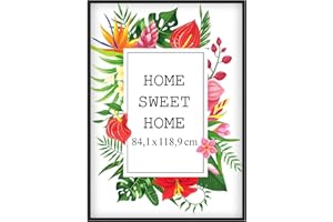 MG Design Cadre photo en bois A0 84,1 x 118,9 cm Noir – plexiglas transparent, à suspendre vertical et horizontal – pour photos, posters et puzzles