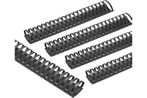 PATIKIL Peignes de reliure en plastique de 51 mm (2"), 10 pièces, 21 anneaux, capacité de 450 feuilles de format lettre pour relier des feuilles de papier, des albums photos, noir