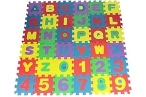 Liummrcy, Mats de Juego para niños Mats de Espuma Que se arrastran por Las alfombras Digitales y de Letra Mat 36 Piezas Juega Mat 36pcs Puzzle de Bricolaje Juega Mat Eva Foam Baby Soft